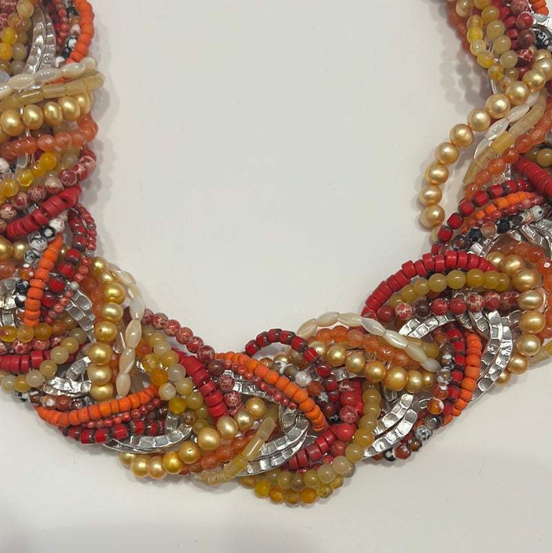 ÉDITIONS LIMITÉES braided orange necklace