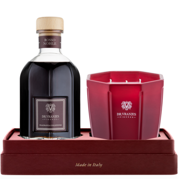 Gift Box Rosso Nobile Home Diffuser 500ml+ Candle 500g