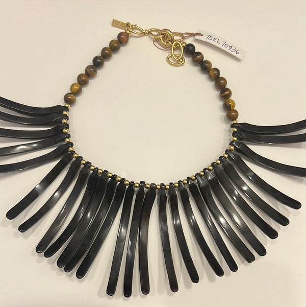 ÉDITIONS LIMITÉES black horn sticks + tiger eye necklace